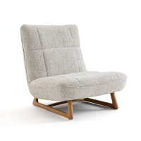 Кресло Низкое из меланжевой ткани с эффектом букле Lafar единый размер бежевый AM.PM  фото, kupilegko.ru